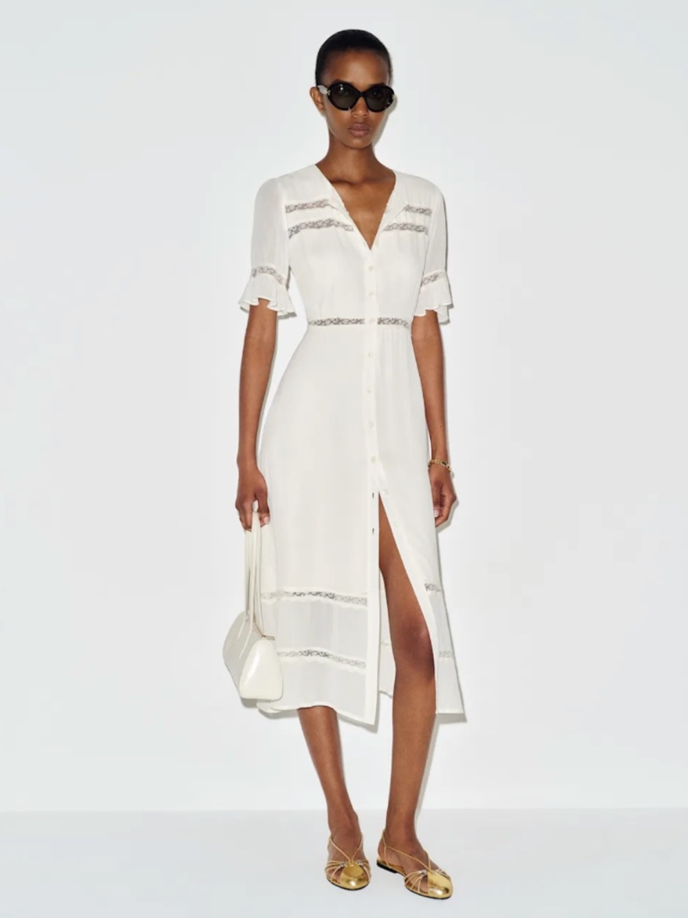 Reformation White midi dress